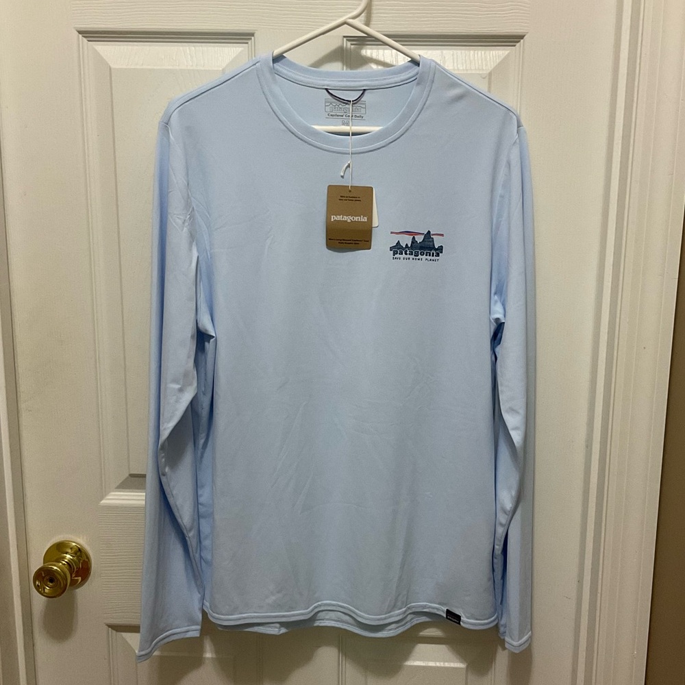 Patagonia Capilene Cool Daily LS Shirt Mens M Chilled Blue ’73 Skyline NWT